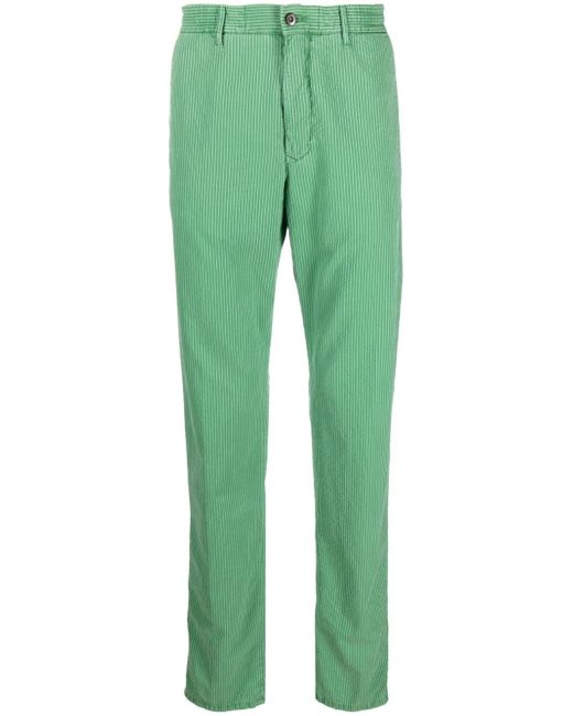 Incotex cotton-lyocell blend pinstriped trousers