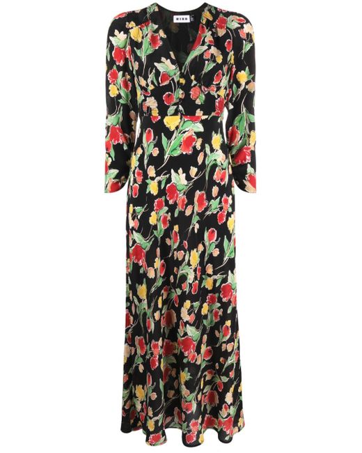 rixo floral-print silk midi dress