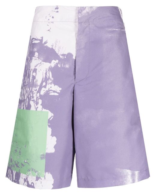 Oamc abstract-print bermuda shorts