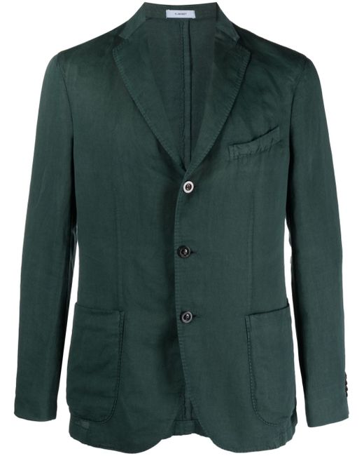 Boglioli buttoned cotton-linen blend blazer
