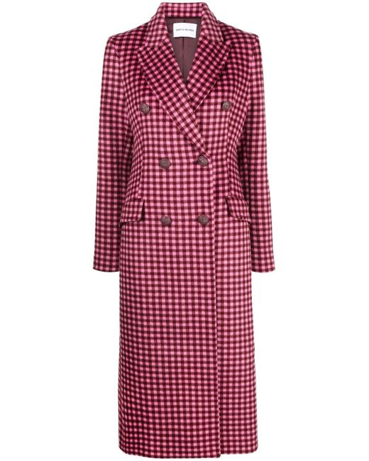 Rebecca Vallance double-breasted plaid wool coat