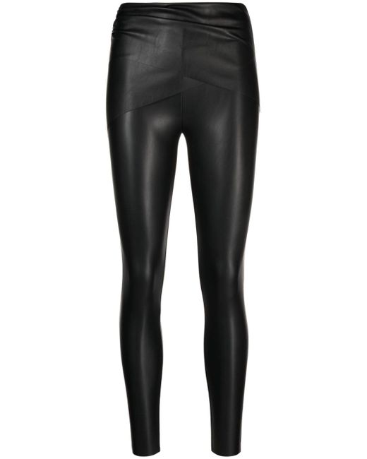Wolford high-waisted polished-finish trousers