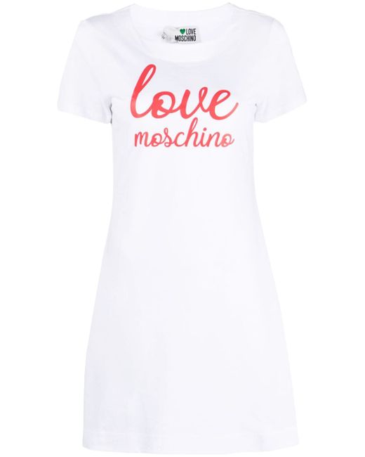 Love Moschino logo-print cotton T-shirt dress
