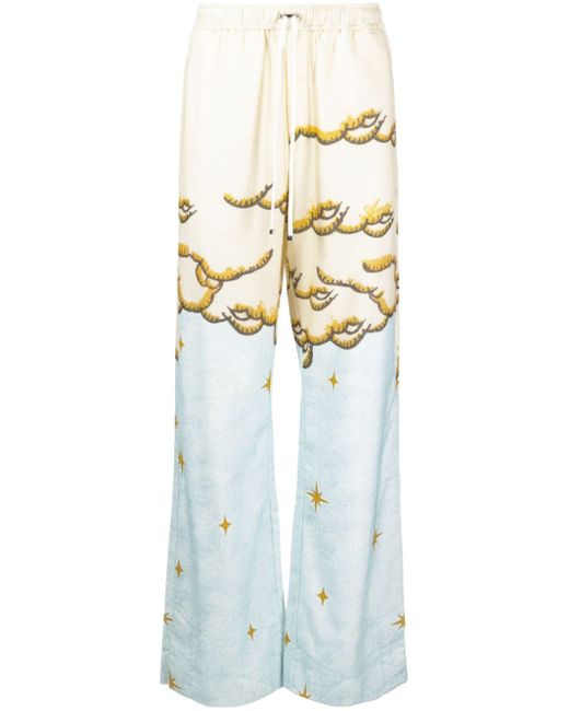Amiri Sunscape-print flared trousers