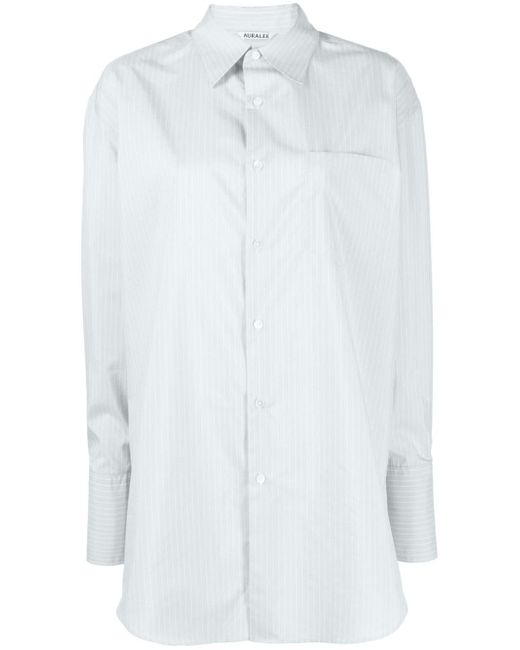 Auralee pinstripe long-line shirt