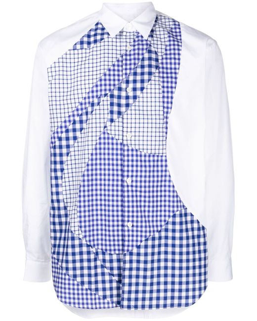 Comme Des Garçons checked-panel long-sleeve cotton shirt