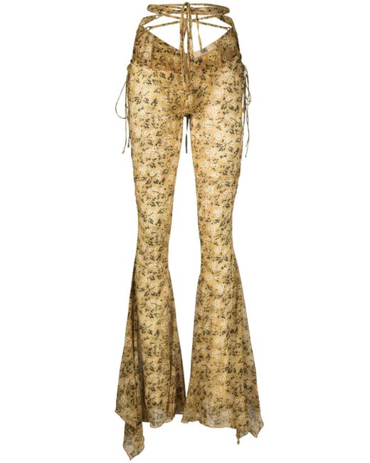 Knwls floral print flared trousers