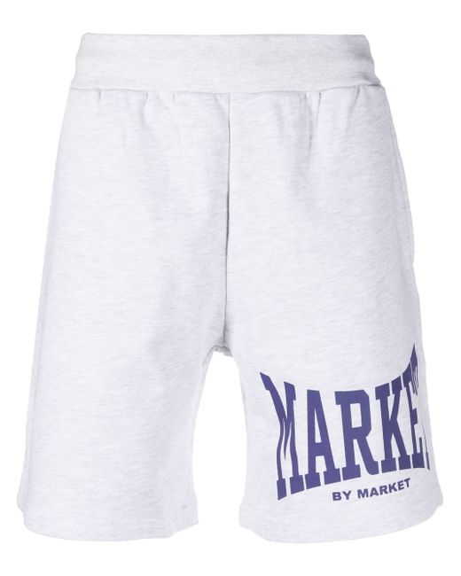 market logo-print cotton track shorts