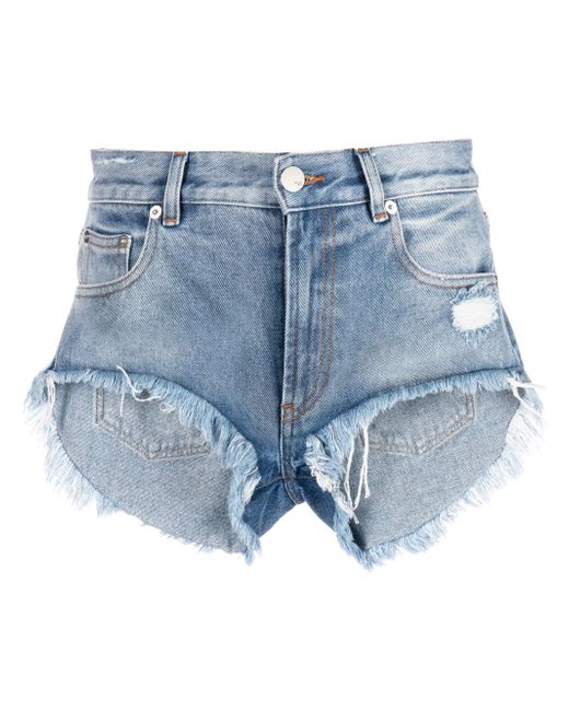 Nissa frayed-hem cotton shorts