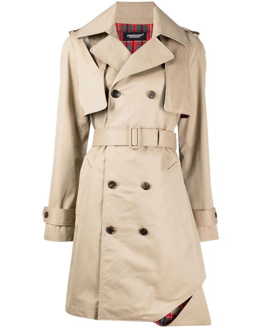 Undercover belted-waist above-knee trench coat