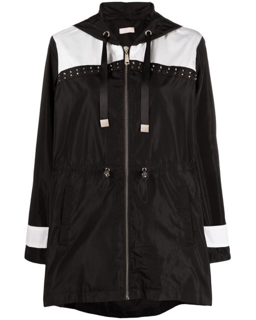 Liu •Jo stud-embellished hooded jacket