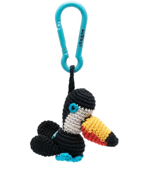Alanui toucan crochet keychain