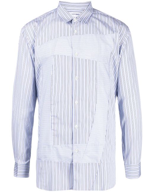Comme Des Garçons panelled striped cotton shirt