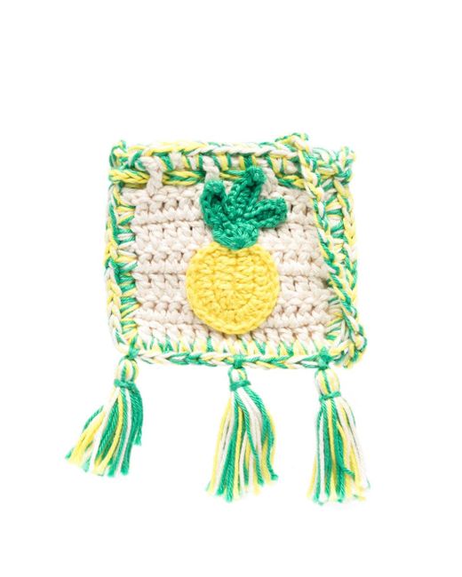 Alanui Stay Positive crocheted earbud case