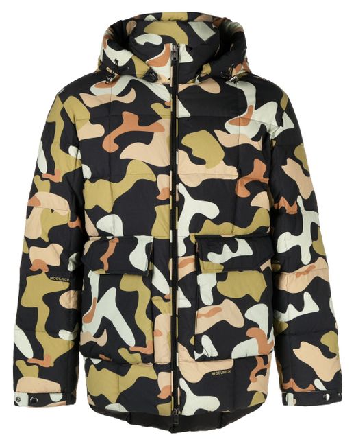 Woolrich abstract-print padded jacket