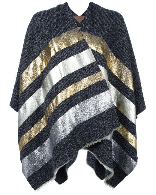 Ermanno Gallamini striped cape Wool