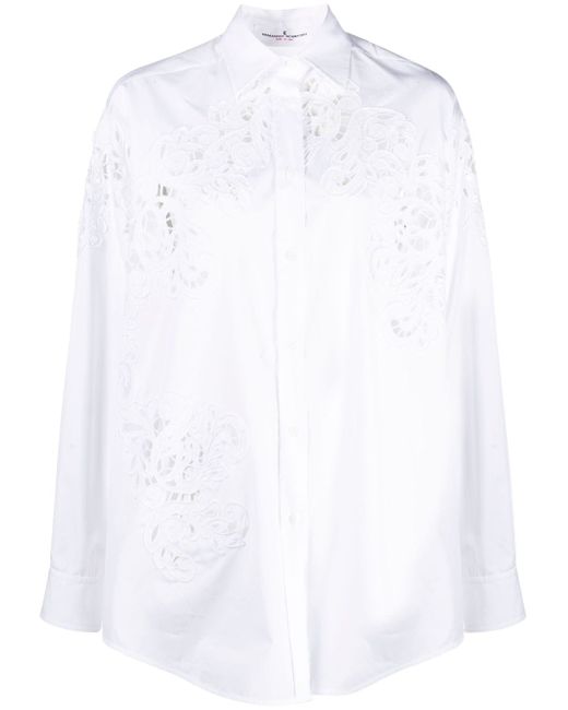 Ermanno Scervino lace-detailed cotton shirt
