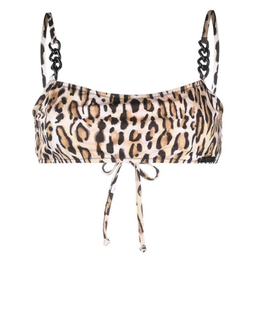 Moschino leopard-print bikini top