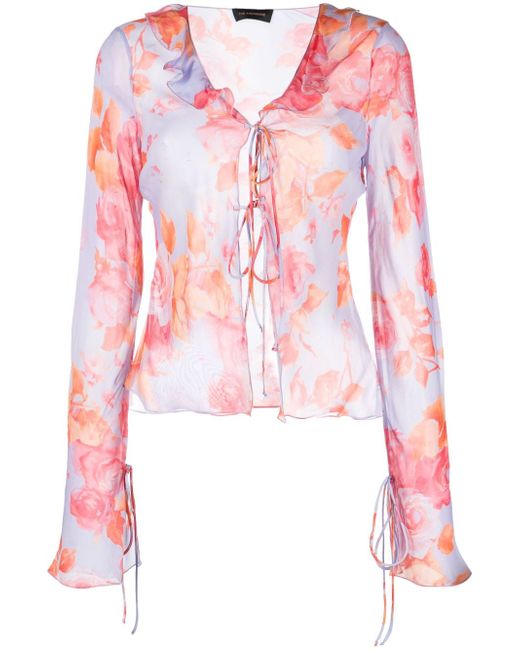 The Andamane floral-print ruffle blouse