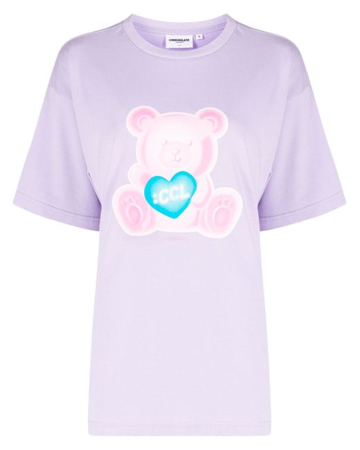Chocoolate bear-print cotton T-shirt