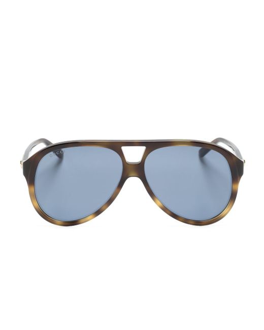 Gucci tortoiseshell aviator-frame sunglasses