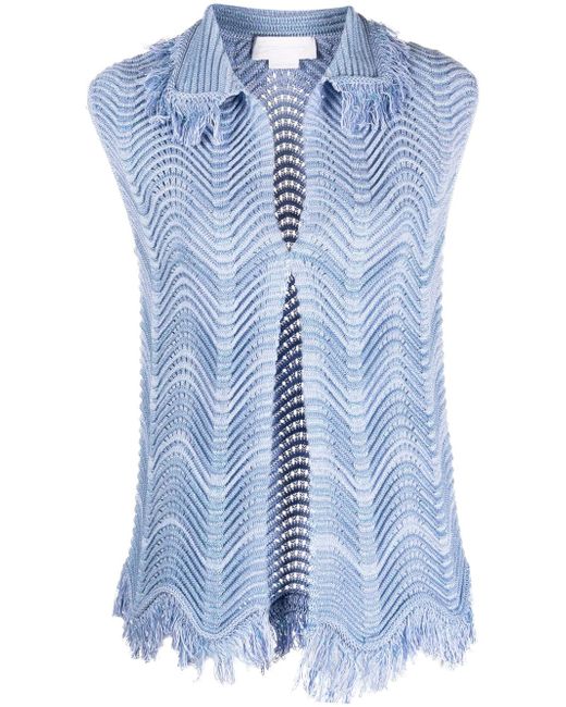 Genny fringe-detail knitted vest