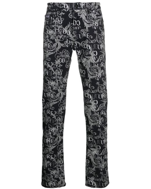 Versace Jeans Couture logo-print straight-leg jeans