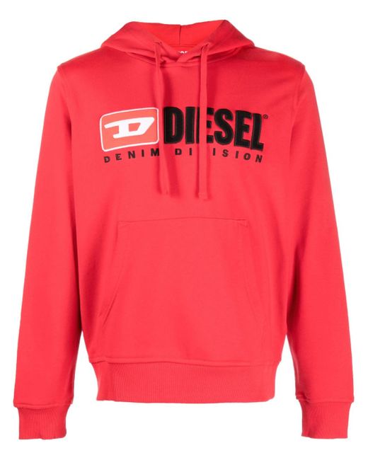Diesel logo-patch cotton-blend hoodie