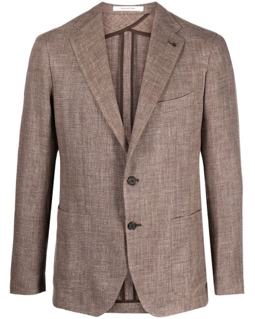 Tagliatore linen-wool single-breasted blazer