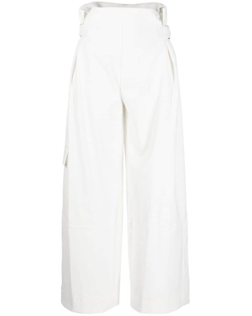 Plan C high-waisted twill trousers