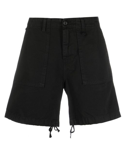 Haikure drawstring-hem cotton denim shorts