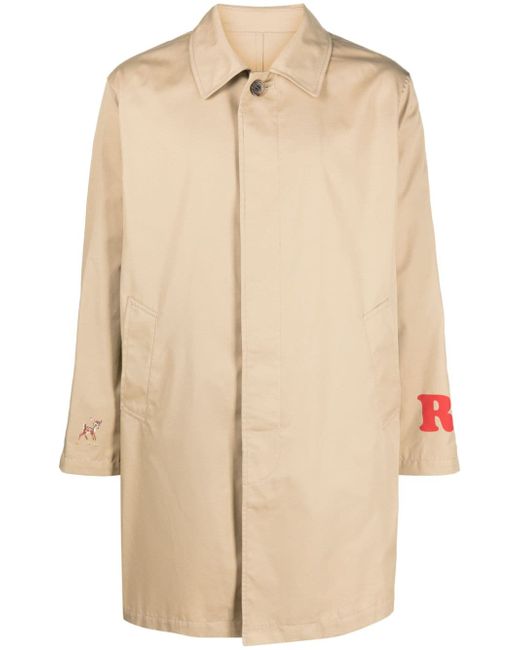 Undercover slogan-print gabardine trench coat
