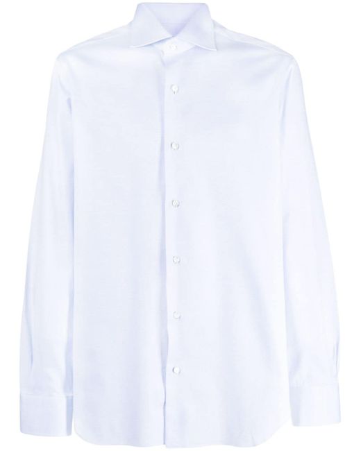 Barba spread-collar cotton shirt