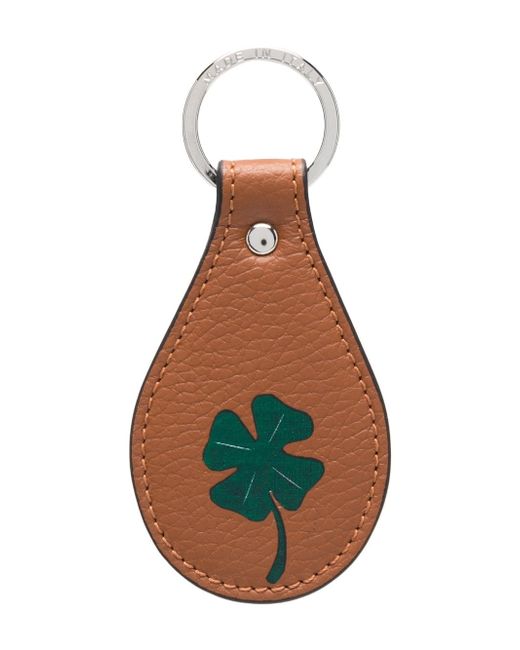 Fursac clover-print leather keyring