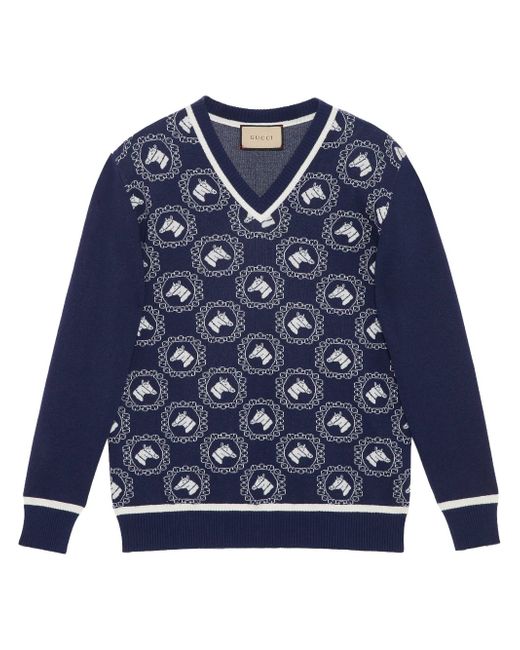 Gucci Equestrian jacquard-pattern jumper
