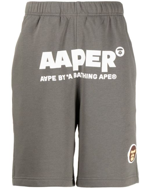 Aape By *A Bathing Ape® logo-print track shorts