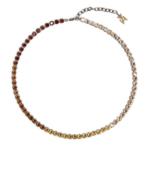 Amina Muaddi crystal-embellished tennis necklace