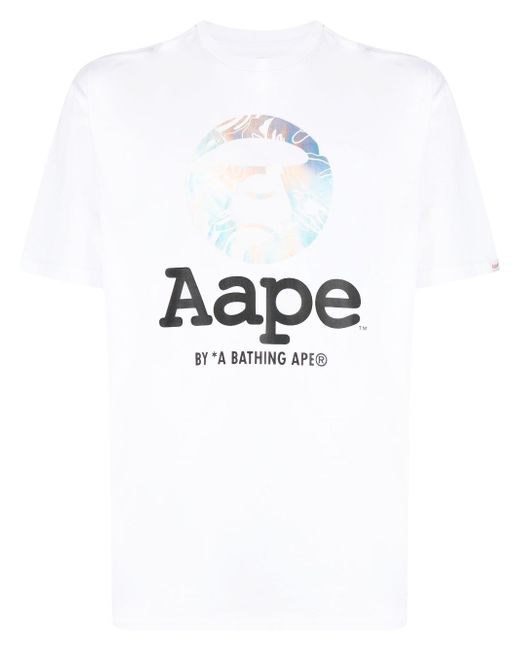 Aape By *A Bathing Ape® logo-print cotton T-shirt