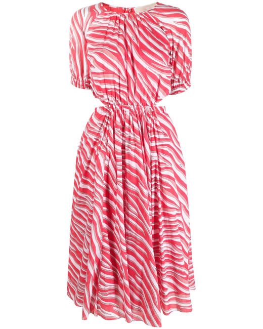 Michael Michael Kors zebra-print cotton midi dress