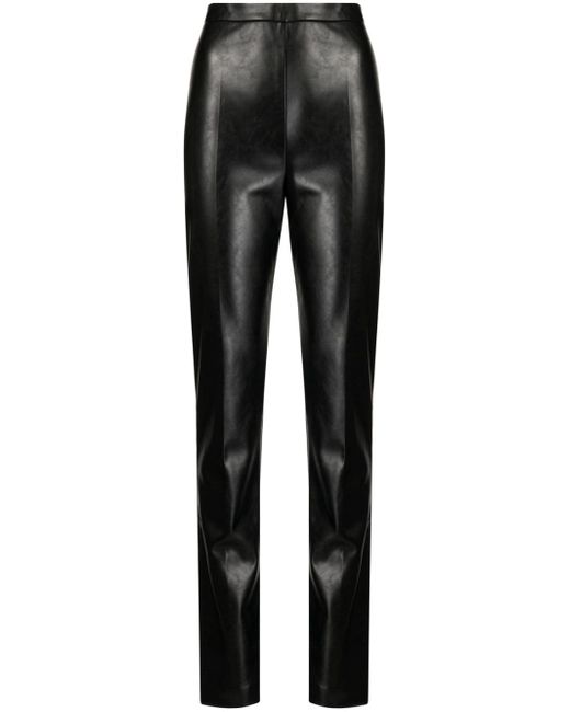 Anouki faux-leather split-cuff trousers