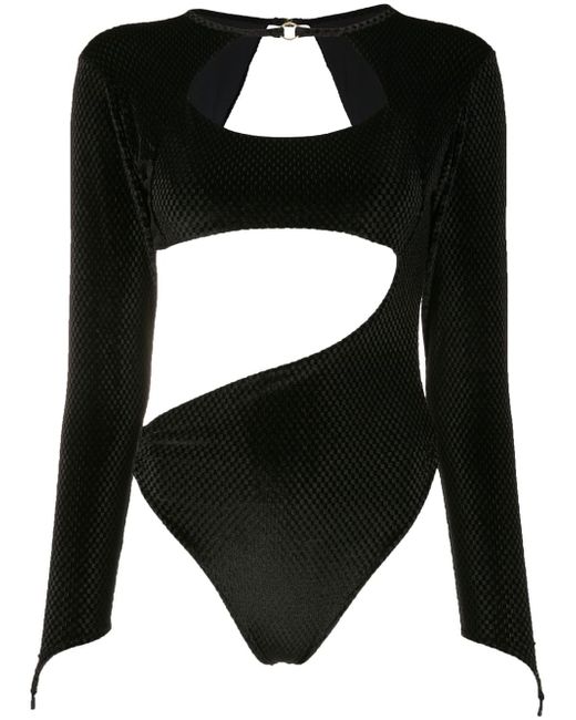 Amir Slama cutout velvet-effect bodysuit