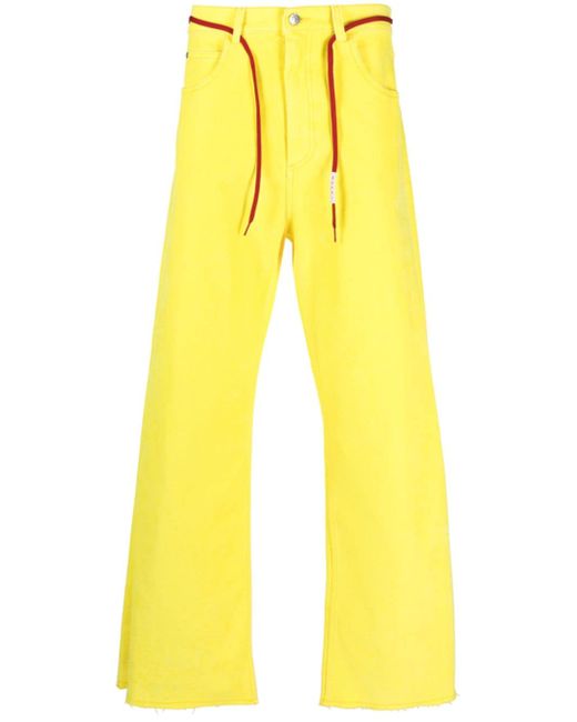 Marni logo-patch stretch-cotton flared jeans