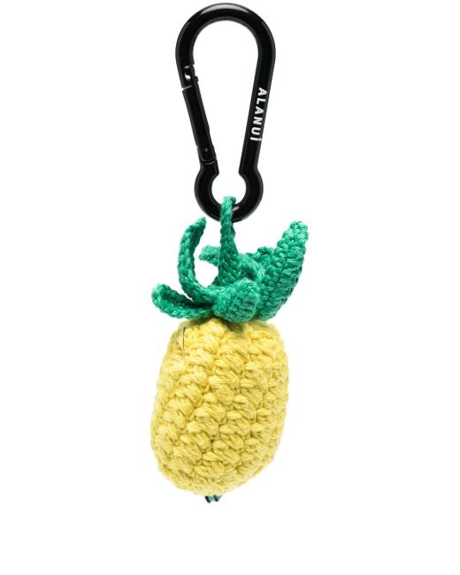 Alanui pineapple crochet keychain