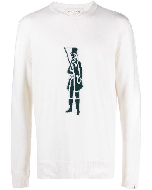 Mackintosh logo-intarsia merino wool-blend jumper
