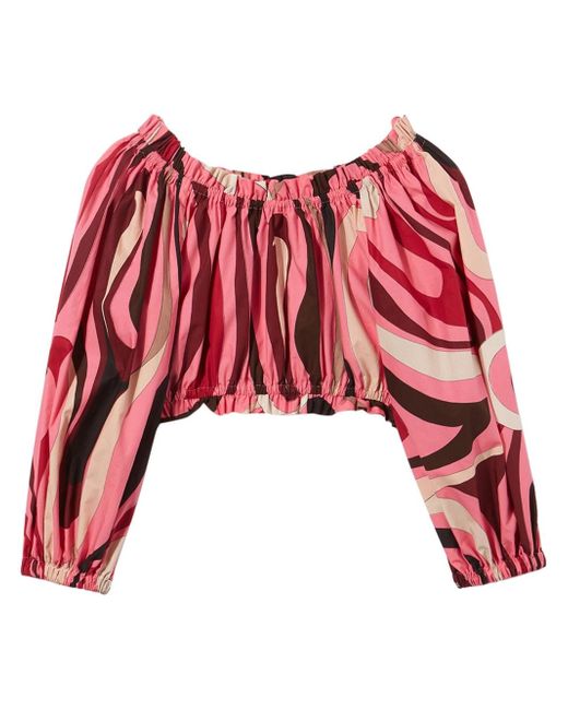 Pucci abstract-print cropped blouse