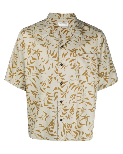 Saint Laurent palm tree-print Hawaiian shirt