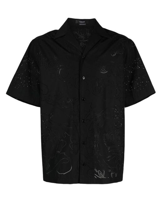 Versace perforated-detail button-up shirt