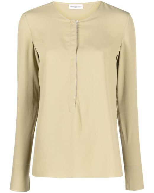 Veronique Leroy round-neck long-sleeve blouse