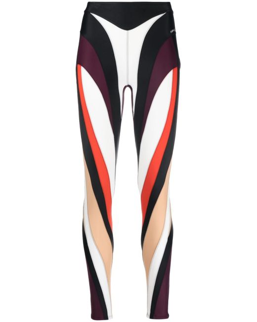 Mugler Spiral panelled leggings