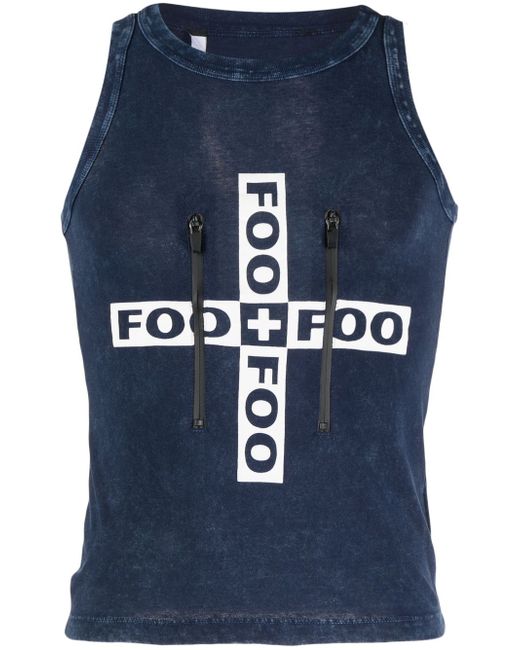 Foo And Foo logo-printed zip-detailed tank top